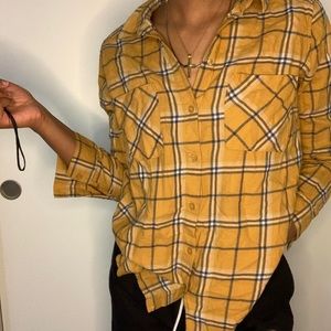Yellow, plaid button up from H&M